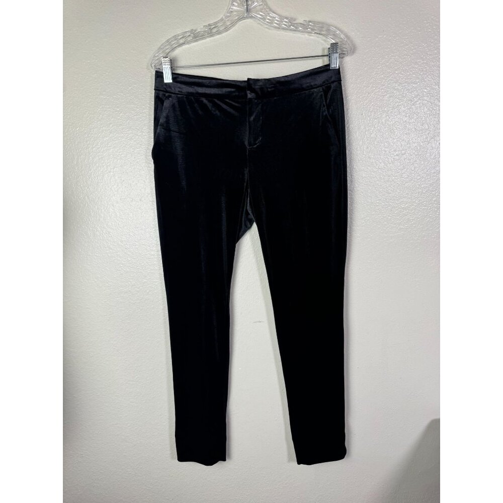 Banana‎ Republic Black Velvet Trouser Pants Size 2 Slim fit Career Corporate